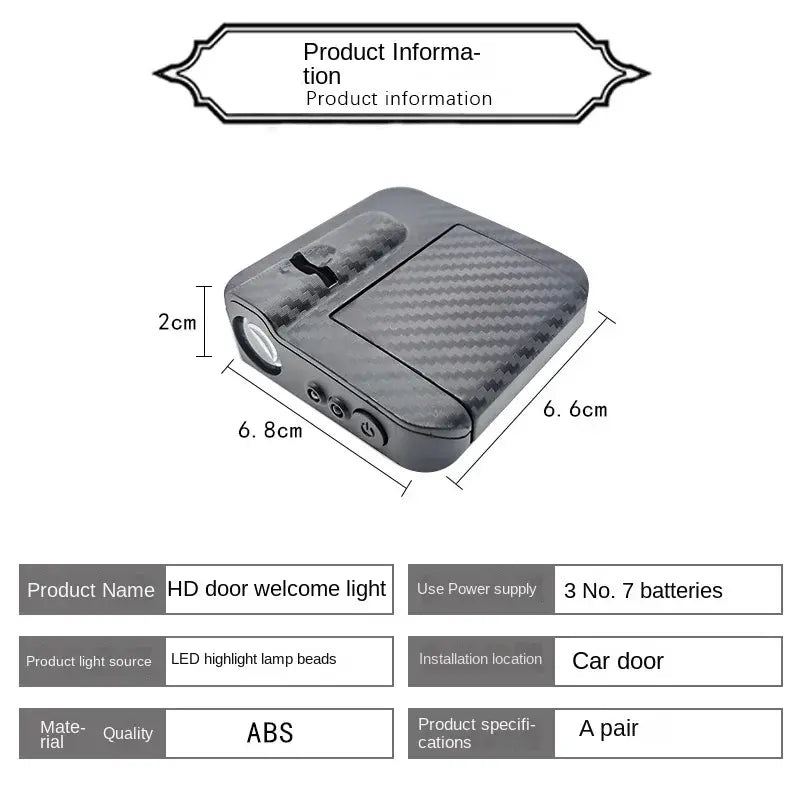 Projecteur de courtoisie sans fil avec logo de voiture pour portière de voiture