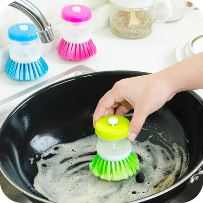 Ustensiles de lavage de cuisine de couleur aléatoire avec distributeur de savon liquide vaisselle, brosse à vaisselle, accessoires de nettoyage ménager