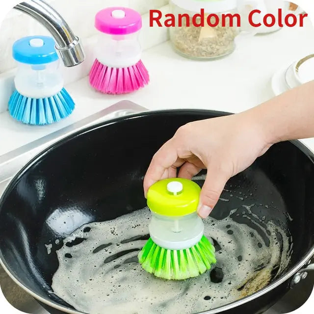 Ustensiles de lavage de cuisine de couleur aléatoire avec distributeur de savon liquide vaisselle, brosse à vaisselle, accessoires de nettoyage ménager