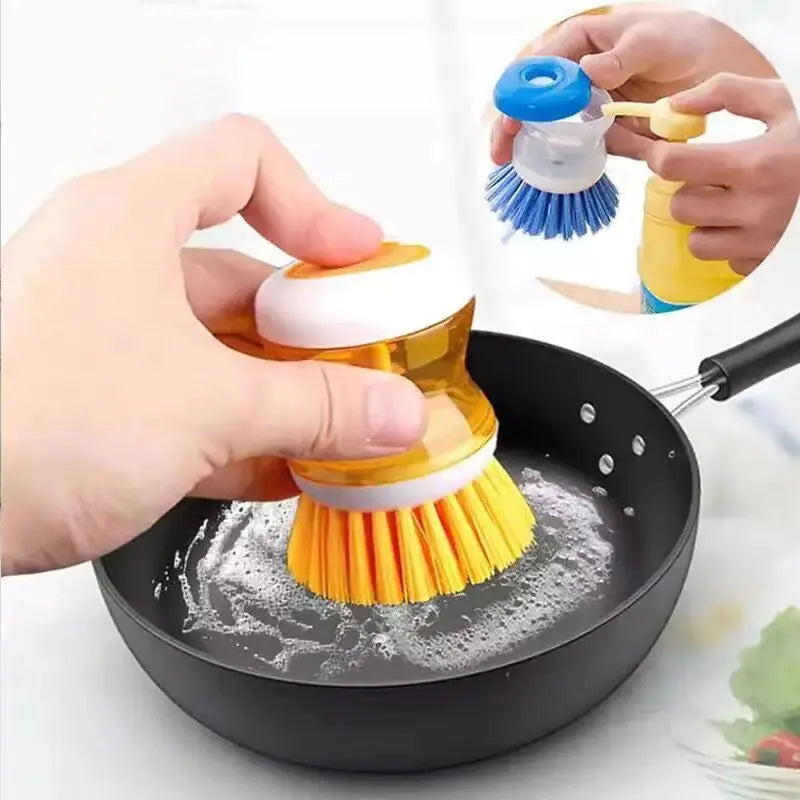 Ustensiles de lavage de cuisine de couleur aléatoire avec distributeur de savon liquide vaisselle, brosse à vaisselle, accessoires de nettoyage ménager